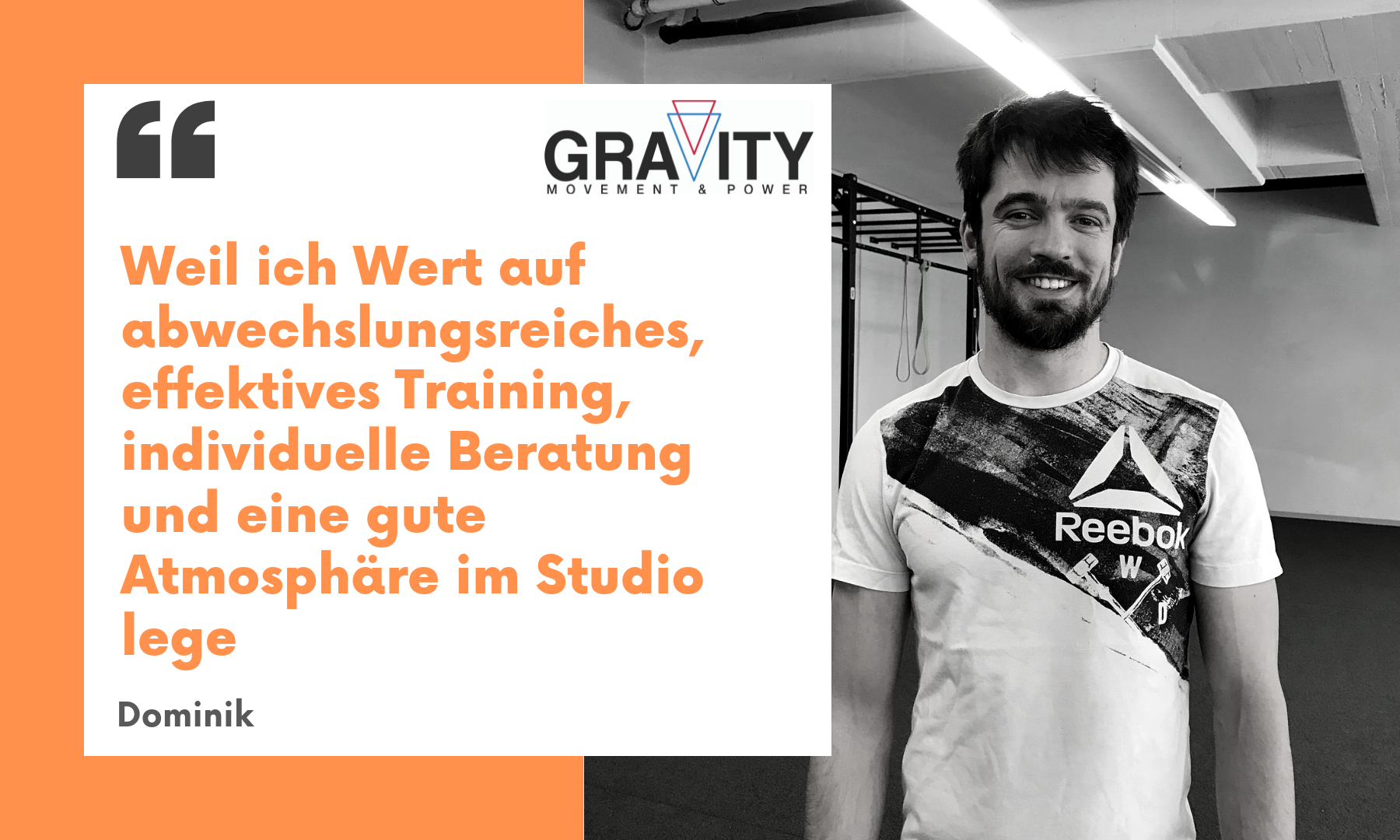 Weil ich Wert auf abwechslungsreiches, effektives Training, individuelle Beratung und eine gute Atmosphäre im Studio lege.