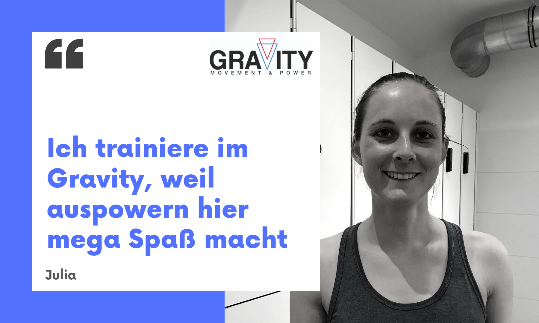 Ich trainiere im Gravity, weil Auspowern hier mega Spaß macht.