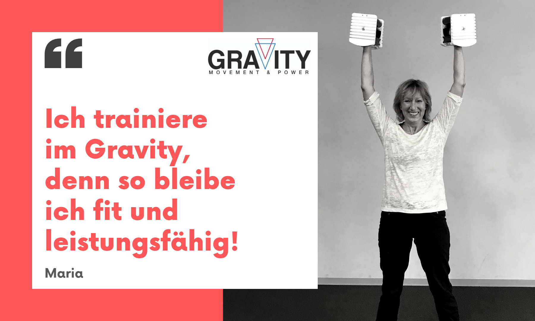 Ich trainiere im Gravity, denn so bleibe ich fit und leistungsfähig!