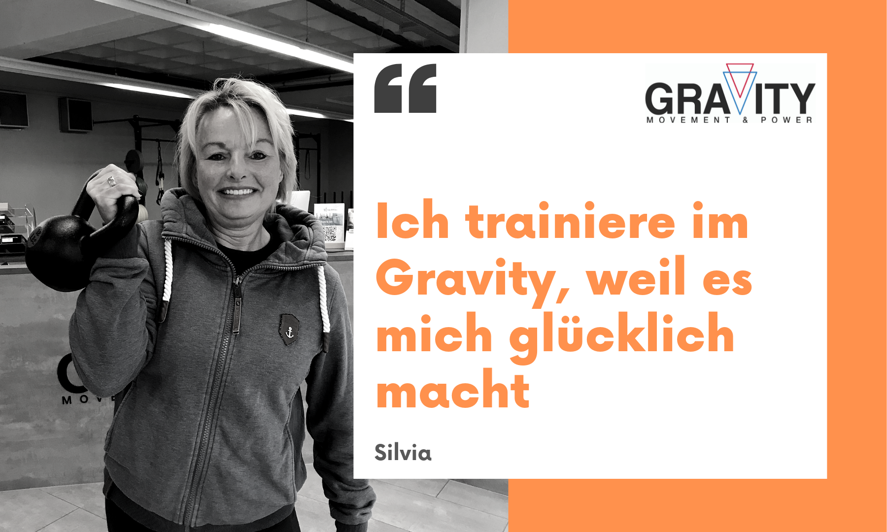 Ich trainiere im Gravity, weil es mich glücklich macht.